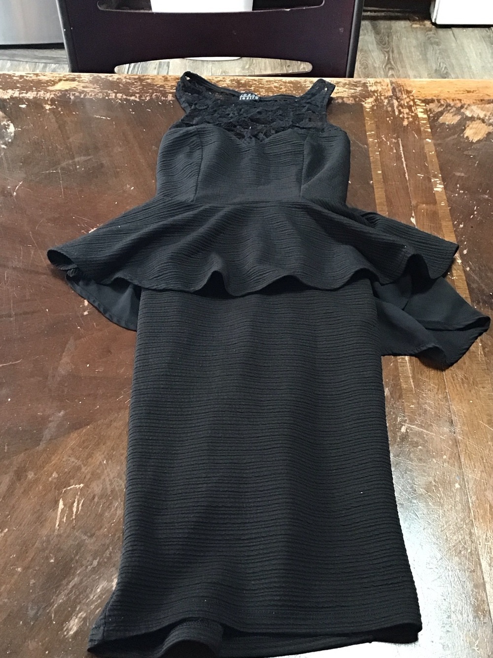 Joyce Leslie Black Lace Peplum Midi Dress